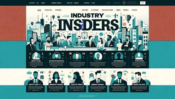 A mock up of a webpage graphic titled 'Industry Insiders'